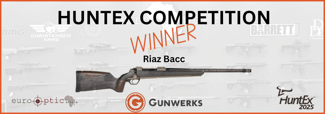 Huntex 2025 win a gunwerks rifle in South Africa Only from Euroopticafrica